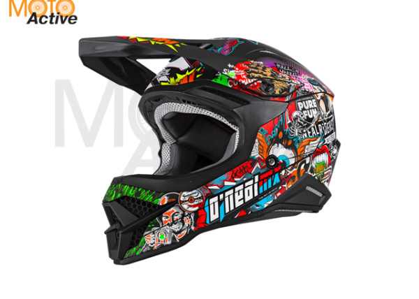 Шлем кроссовый O'NEAL 3Series Crank 2.0, красный/зеленый